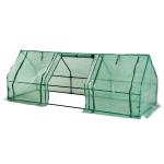 Outsunny 270 x 90 x 90 cm Steel Frame Poly Tunnel Steeple Greenhouse - Green