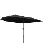 Outsunny 4.6L x 2.7W Outdoor Patio Umbrella with Twin Canopy Sunshade(c-1)