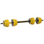 HOMCOM 25KG Dumbbell & Barbell Adjustable Set Plate Bar Clamp Rod Home Gym Sports Area Exercise Ergonomic