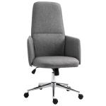 Vinsetto SOHO Style Mid-Back Office Chair Breathable Fabric Computer Home Rocking with Wheels, Grey(c-4)