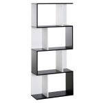 HOMCOM Particle Board 4-tier Storage Display Shelving Bookcase Unit Divider S Shape design Divider Unit(c-2)