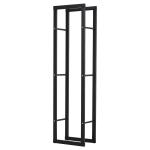 HOMCOM Metal Firewood Log Holder Rack Elevated w/ Balanced Base Side Rails Indoor Outdoor Traditional Fireplace Log Storage Cradle 150 x 40 x 25cm