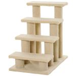PawHut Pet Stairs 4 Steps for Sofa Tall Bed Dog Cat Little Older Animal Climb Ladder Portable Pet Access Assistance 63.5x43x60cm Light Brown