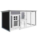 PawHut Wood Chicken Coop Hutch Hen House Cage PC Roof w/ Run Nest Box Deluxe 160 x 75 x 80 cm