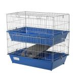 PawHut Double Tier Small Animal Cage Rabbit Guinea Pig Chinchillas Cage w/ Ramp Food Dish Water Bottle Deep Trays Pet Home 72 x 44 x 67 cm
