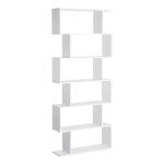 HOMCOM Wooden Wood S Shape Storage Display 6 Shelves Room Divider Unit Chest Bookshelf Bookcase Cupboard Cabinet Home Office Furniture (White)