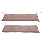 Outsunny 2 PCS Patio Bench Swing Chairs Garden Chairs Double Seat 5cm Thickened Cushion Mat Beige