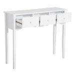 HOMCOM Console Table Modern Sofa Side Desk with 3 Drawers for Living Room Entryway Bedroom White(c-1)