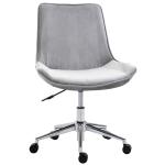HOMCOM 360 Degree Retro Swivel Chair Velvet Grey Living Room Furniture