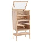 PawHut Wooden Hamster Cage Mouse Mice Rodent Small Animals Hutch Exercise Play House 60 x 35 x 42cm(c-3)