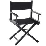 HOMCOM Beech Wooden Frame Directors Chair Foldable Oxford Fabric Seat Easy To Carry&Travel Black