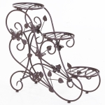 Outsunny 3-Tier Folding Metal Flower Pot Stand Display Rack Unit Indoor Outdoor Garden(c-7)