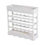 HOMCOM 4-tier Wooden Wine Rack 24 Bottles Stackable Organizer Display Storage Holder Shelves Stand Kitchen Home w/Countertop (White)