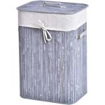 HOMCOM 70L Collapsible Bamboo Laundry Hamper Organizer Clothes Washing Basket Bin Storage Box Removable Lining