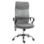 Vinsetto SOHO Style Mid-Back Office Chair Breathable Fabric Computer Home Rocking with Wheels, Grey(c-2)