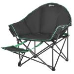 Outsunny Foldable Fishing Camping Chair with Carry Bag & Adjustable Footrest for Outdoor, Beach, Picnic, Hiking, Travel