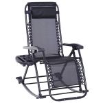Outsunny Rocking chair pliable chaise longue zéro gravité 2 en 1