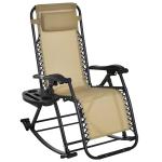 Outsunny Rocking chair pliable chaise longue zéro gravité 2 en 1