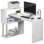 Bureau d'angle design contemporain bibliothèque intégrée en S