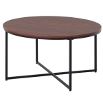 HOMCOM Table basse ronde style industriel dim. Ø 80 x 45H cm