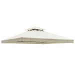 Outsunny Toit de Rechange pour Tonnelle Crème 3 x 3 m