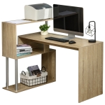 Bureau d'angle design contemporain bibliothèque intégrée en S