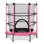 HOMCOM Trampoline jardin enfants Ø 1,40 × 1,62H m rose