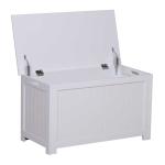 Homcom Coffre malle de rangement 81L x 40l x 46H cm MDF blanc