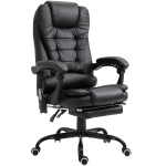 Fauteuil de bureau direction massant chauffant repose-pied intégré revêtement PU