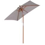 Outsunny Parasol de Jardin en Bambou Inclinable Gris Clair 2 x 1,5 x 2,3 m