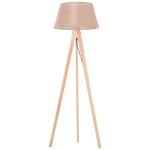 HOMCOM Lámpara de Pie Moderna para Dormitorio Estudio Salón con Luces E27 40W y Pulsador de Pie con Base Trípode Inoxidable Pantalla de Lino Beige 146cm(c-2)
