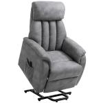 HOMCOM Sillón Relax Levantapersonas Función de Elevación y Reclinado Extra Acolchado con Mando para Personas Mayores y Movilidad Reducida 75x93x110 cm Gris(c-1)