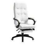 Vinsetto Silla de Oficina Ergonómica Silla de Escritorio Giratoria con Altura Ajustable Función de Inclinación Reposabrazos y Reposapiés Piel Sintética 65x65x118-125 cm Marrón(c-2)