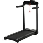 HOMCOM Cinta de Correr y Andar Eléctrica 500W con 4 Pantallas LED Velocidad hasta 10 km/h 12 Programas Botón de Emergencia y Ruedas 64x125x119 cm Negro(c-1)