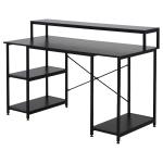 HOMCOM Mesa de Computadora en Forma de L Escritorio para Estudio Oficina Minimalista Moderno con Gran Espacio 112,5x152x74 cm Negro(c-2)