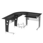 HOMCOM Glass Corner Computer Desk for Home Office Furniture Workstation New PC Black