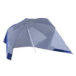 Outsunny Metal Frame Parasol Sun Umbrella Beach Shade Side Panels Canopy 7-Ft Green(c-1)