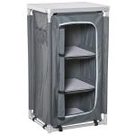 Outsunny 3-Shelf Camping Cupboard Kitchen Station Cook Table Aluminum, Storage Organiser for BBQ Party Picnics Backyards with Carrying Bag