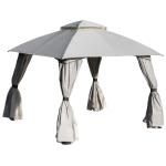 Outsunny 3x3(m) Outdoor Patio Gazebo Pavilion Canopy Tent Sunshade Steel Frame Grey(c-3)