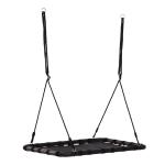 HOMCOM Hanging Tree Swing Seat Flying Platform Metal Frame Backyard Playground Black