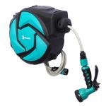 DURHAND 10m Garden Auto Hose Reel Wall Mounted Retractable 7 Patterns Spray Nozzle