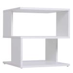 HOMCOM Modern Square 2 Tier Wood Coffee Side Table Storage Shelf Rack Living Room White