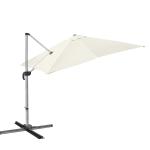 Outsunny 3x3m 360° Rotating Cantilever Umbrella Double-top Canopy Parasol w/ 6 Adjustable Angle All-aluminum Structure for Patio Khaki(c-2)