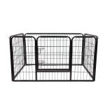 PawHut Heavy Duty Dog Pet Puppy Metal Playpen Play Pen Rabbit Pig Hutch Run Enclosure Foldable Black 80 x 60 cm (Small)(c-4)