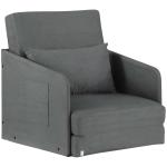 HOMCOM Single Sofa Bed Armchair Soft Floor Sleeper Lounger Futon Couch w/ Pillow and Pocket Grey