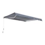 Outsunny 4m x 3(m) Garden Patio Manual Awning Canopy Sun Shade Shelter Retractable Grey