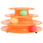 PawHut PET 3-level Tower Tracks for Cats Interactive Toy Kitty Disc Amusement Shelf Play Station Non-Slip Eco-friendly Orange