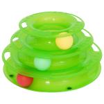 PawHut PET 3-level Tower Tracks for Cats Interactive Toy Kitty Disc Amusement Shelf Play Station Non-Slip Eco-friendly Green