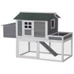 PawHut Wooden Chicken Coop Backyard Hen Cage Poultry House with Plant Box Nesting Box 160 x 80 x 110 cm