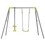 HOMCOM Kids Children Swing Glider Set Metal Frame Backyard Playground Garden Outdoor Baby Toys